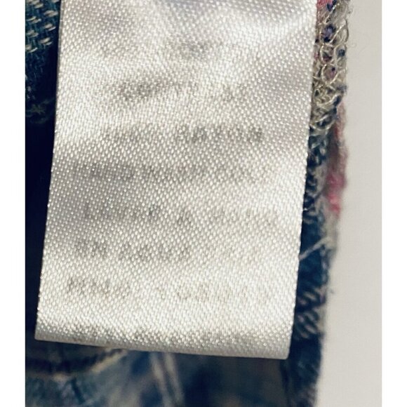 Andree By Unit Top Womens 2X Blue Plaid Embroidered Roll Tab Sleeve Grunge Boho - Picture 7 of 8